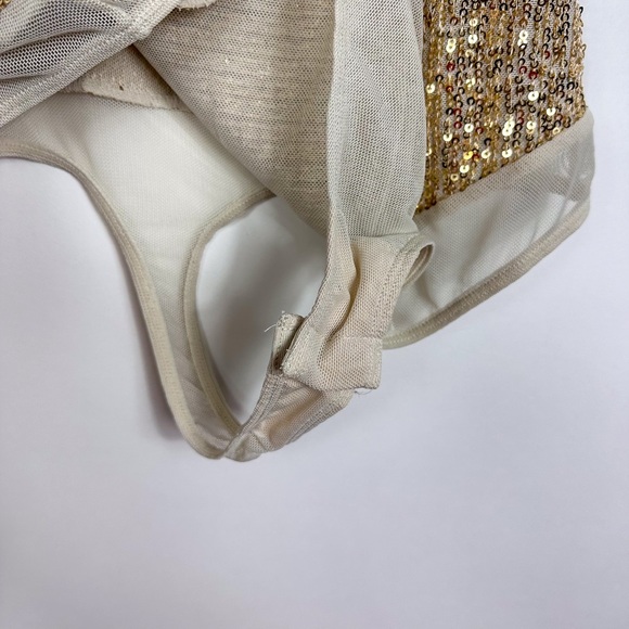 Intimately Free People Sleeveless Gold Sequin Bodysuit - Picture 4 of 8